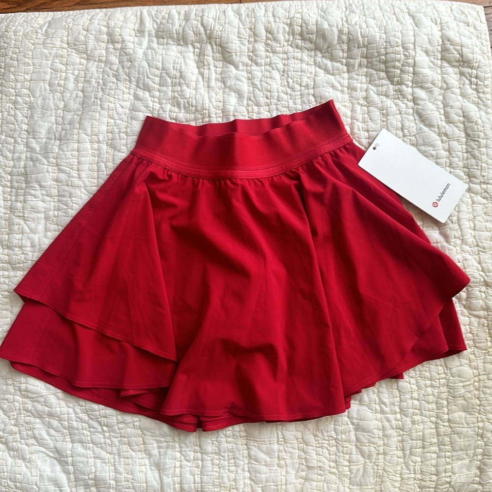 **NWT** Lululemon COURT RIVAL HIGH-RISE skirt in Dark Red - Picture 4 of 9